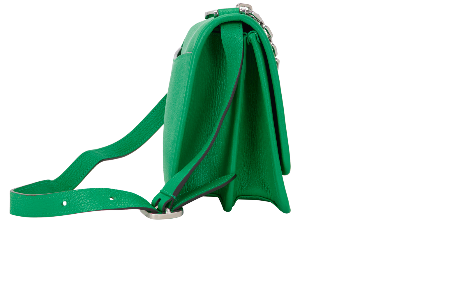 Sadie Shoulder Bag, &pound;275, Handbags, Green, Leather, Side view
